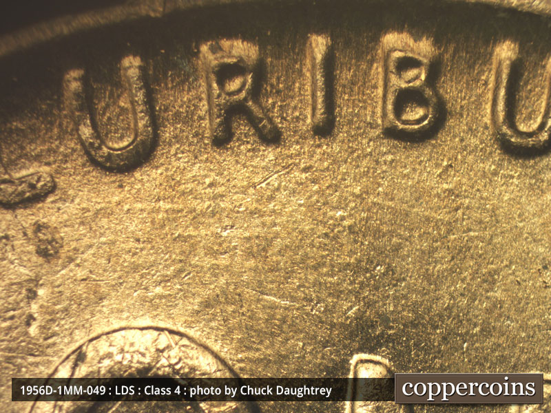 Die-stage C marker on 1956D•1MM•052 (1956 Repunched Mint Mark).