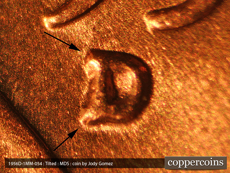 1956 Lincoln cent obverse, CopperCoins die 1956D•1MM•054.