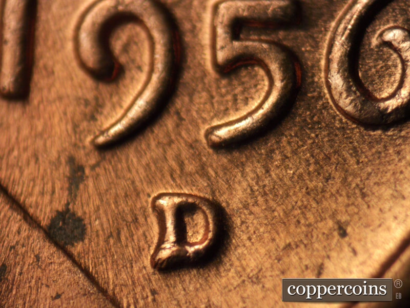 1956 Lincoln cent obverse, CopperCoins die 1956D•1MM•056.