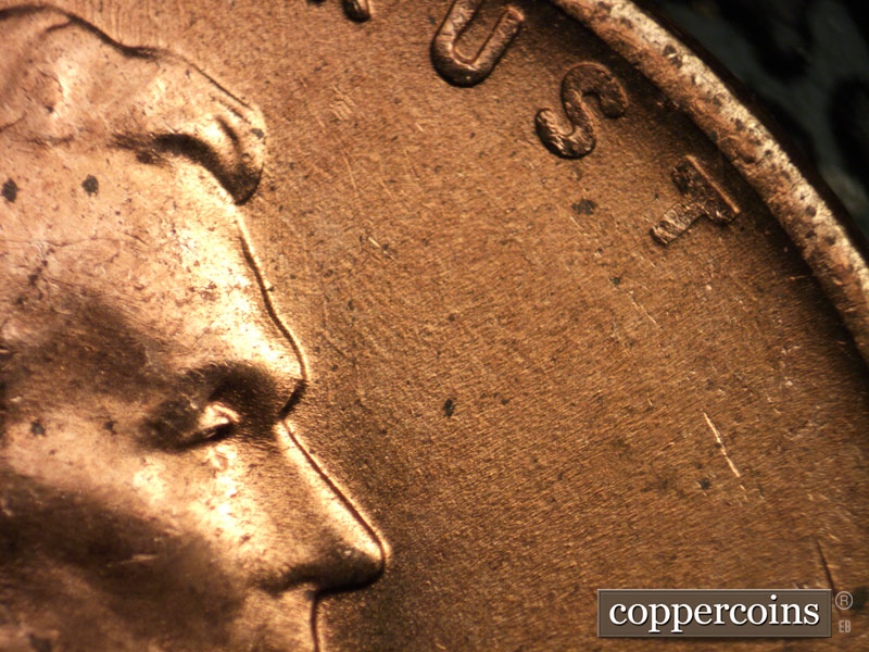 Die-stage B marker on 1956D•1MM•056 (1956 Repunched Mint Mark).