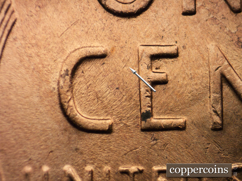 Die-stage C marker on 1956D•1MM•056 (1956 Repunched Mint Mark).