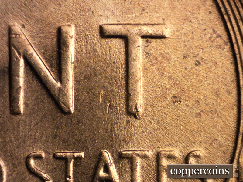 Die-stage C marker on 1956D•1MM•057 (1956 Repunched Mint Mark).