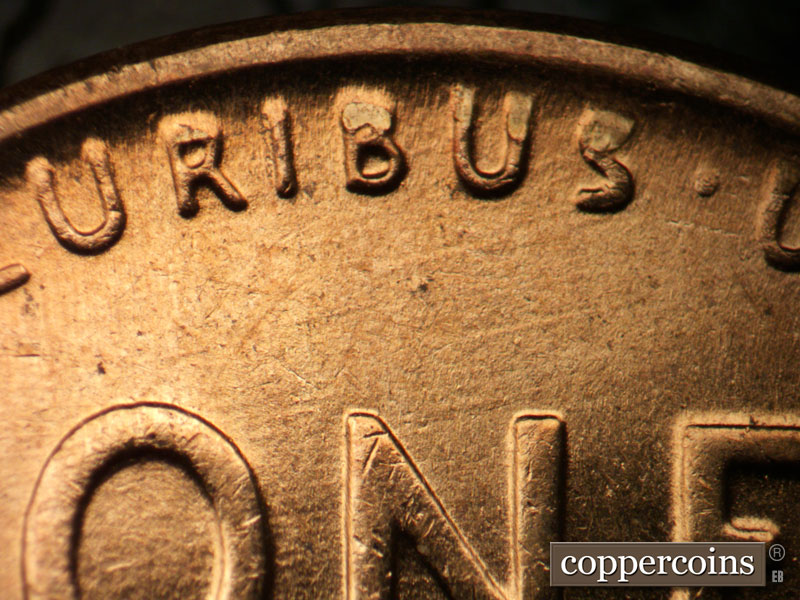 Die-stage B marker on 1956D•1MM•058 (1956 Repunched Mint Mark).