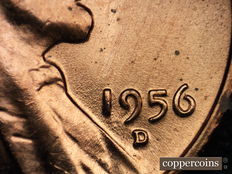 Die-stage C marker on 1956D•1MM•058 (1956 Repunched Mint Mark).