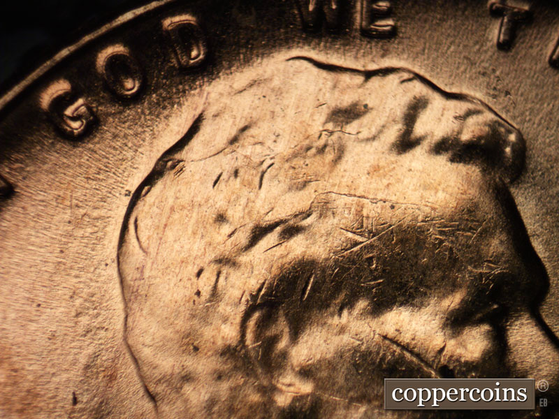 Die-stage C marker on 1956D•1MM•058 (1956 Repunched Mint Mark).