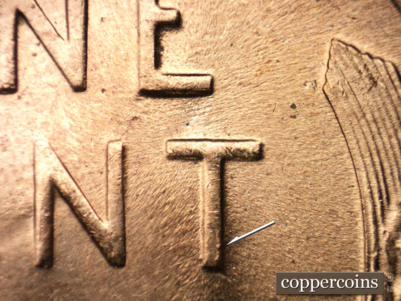 Die-stage C marker on 1956D•1MM•058 (1956 Repunched Mint Mark).