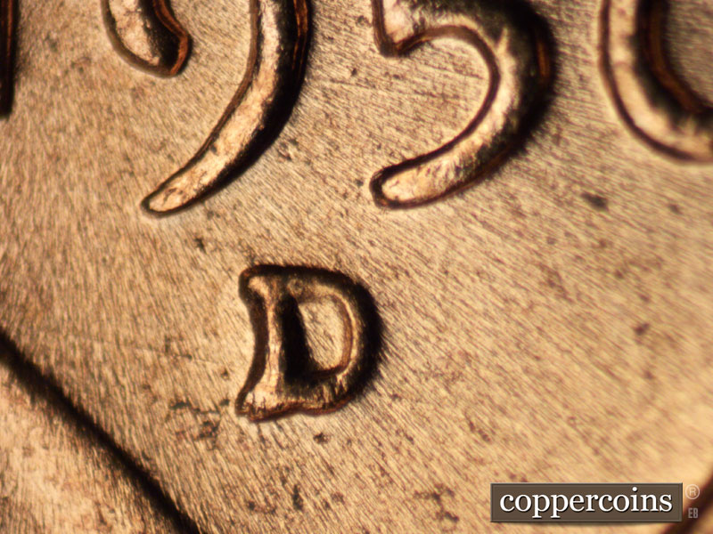 1956 Lincoln cent obverse, CopperCoins die 1956D•1MM•059.