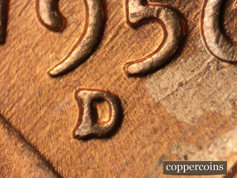 1956 Lincoln cent obverse, CopperCoins die 1956D•1MM•063.