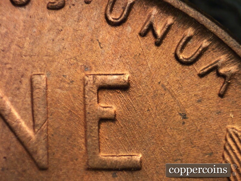 Die-stage B marker on 1956D•1MM•063 (1956 Repunched Mint Mark).