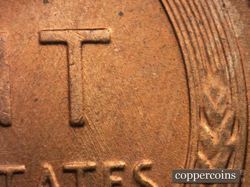 Die-stage B marker on 1956D•1MM•063 (1956 Repunched Mint Mark).