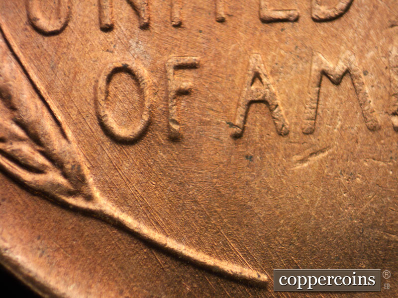 Die-stage B marker on 1956D•1MM•063 (1956 Repunched Mint Mark).