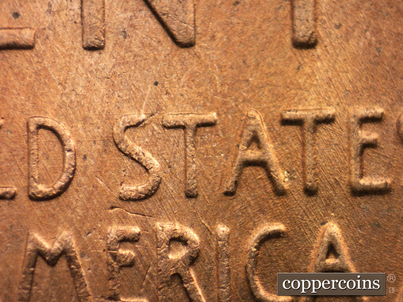 Die-stage B marker on 1956D•1MM•063 (1956 Repunched Mint Mark).
