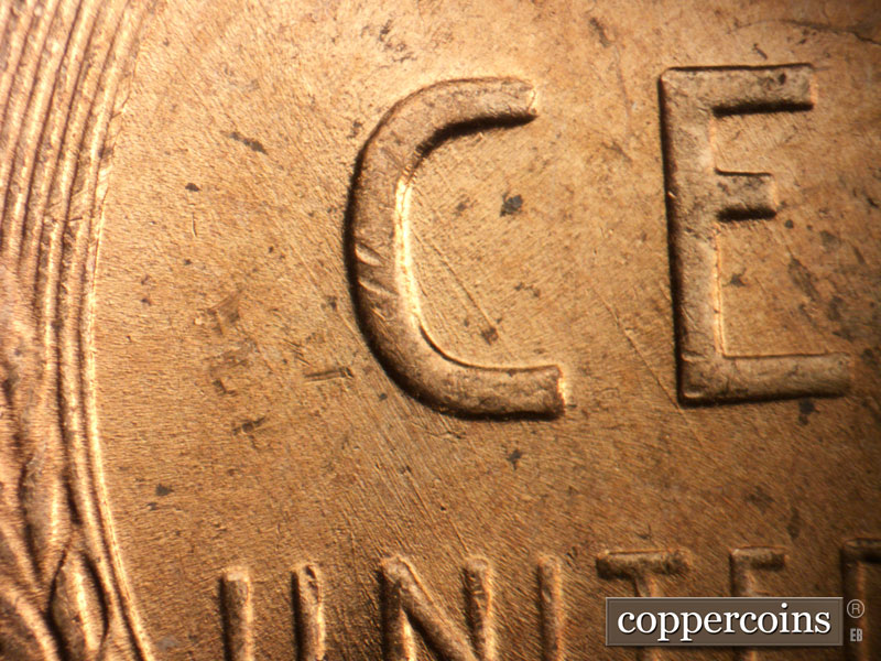 Die-stage A marker on 1956D•1MM•064 (1956 Repunched Mint Mark).