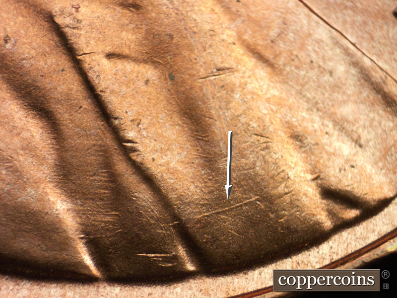 Die-stage B marker on 1956D•1MM•064 (1956 Repunched Mint Mark).