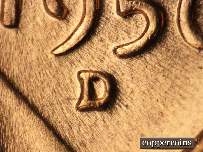 1956 Lincoln cent obverse, CopperCoins die 1956D•1MM•065.