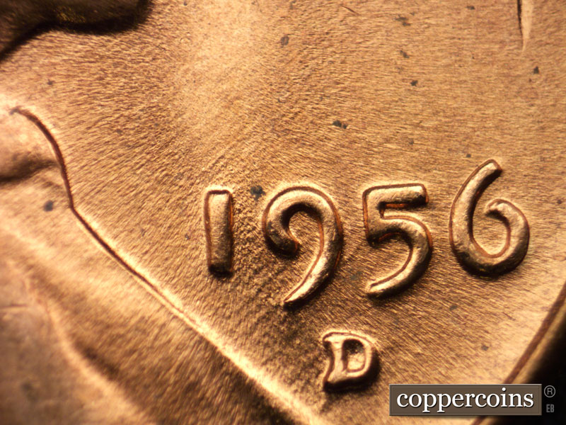 Die-stage C marker on 1956D•1MM•066 (1956 Repunched Mint Mark).