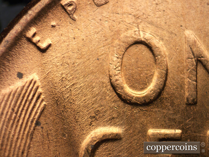 Die-stage C marker on 1956D•1MM•066 (1956 Repunched Mint Mark).