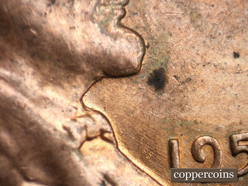 Die-stage B marker on 1956D•1MM•068 (1956 Repunched Mint Mark).