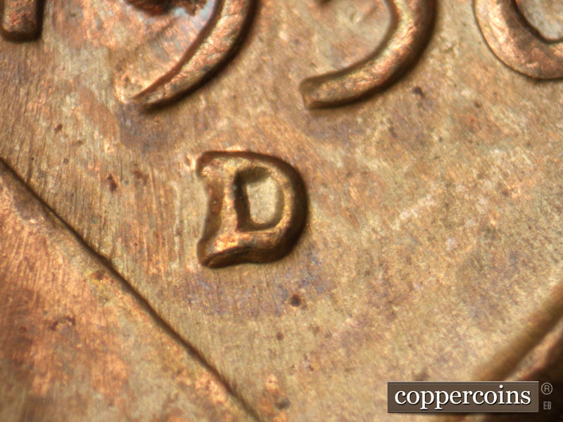 1956 Lincoln cent obverse, CopperCoins die 1956D•1MM•069.