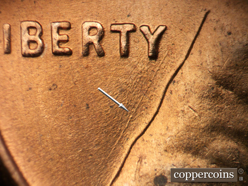 Die-stage B marker on 1956D•1MM•081 (1956 Repunched Mint Mark).