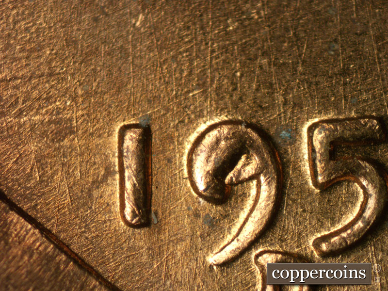 Die-stage A marker on 1956D•1MM•083 (1956 Repunched Mint Mark).