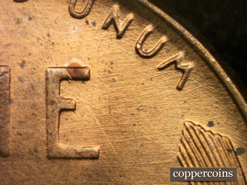 Die-stage A marker on 1956D•1MM•083 (1956 Repunched Mint Mark).