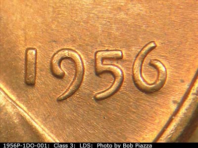 Die-stage C marker on 1956P•1DO•001 (1956 Doubled Die Obverse).