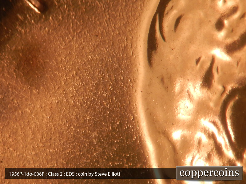 Die-stage A marker on 1956P•1DO•006P (1956 Doubled Die Obverse).