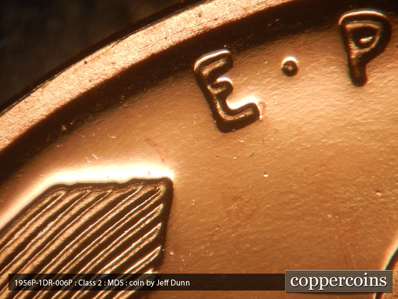 1956 Lincoln cent obverse proof, CopperCoins die 1956P•1DR•006P.