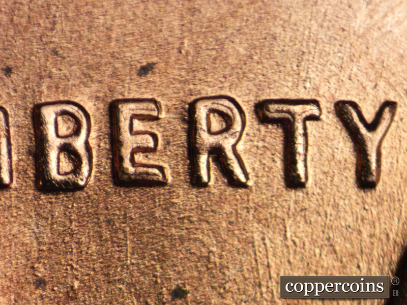 1957 Lincoln cent obverse, CopperCoins die 1957D•1DO•002.