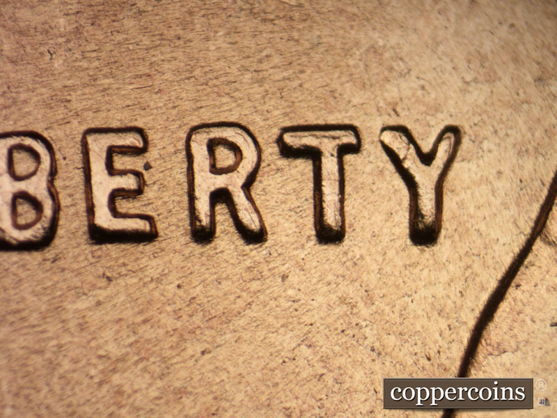 1957 Lincoln cent obverse, CopperCoins die 1957D•1DO•004.