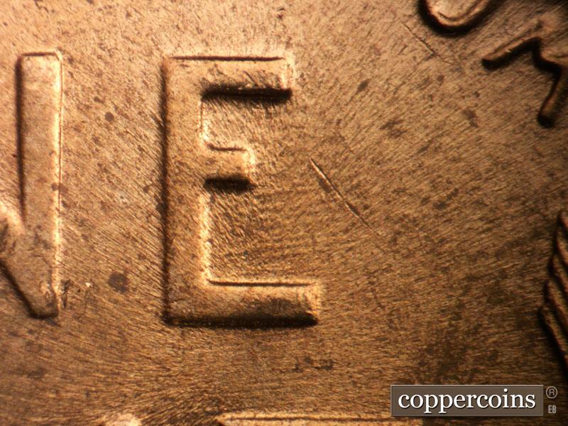 Die-stage C marker on 1957D•1DO•031 (1957 Doubled Die Obverse).