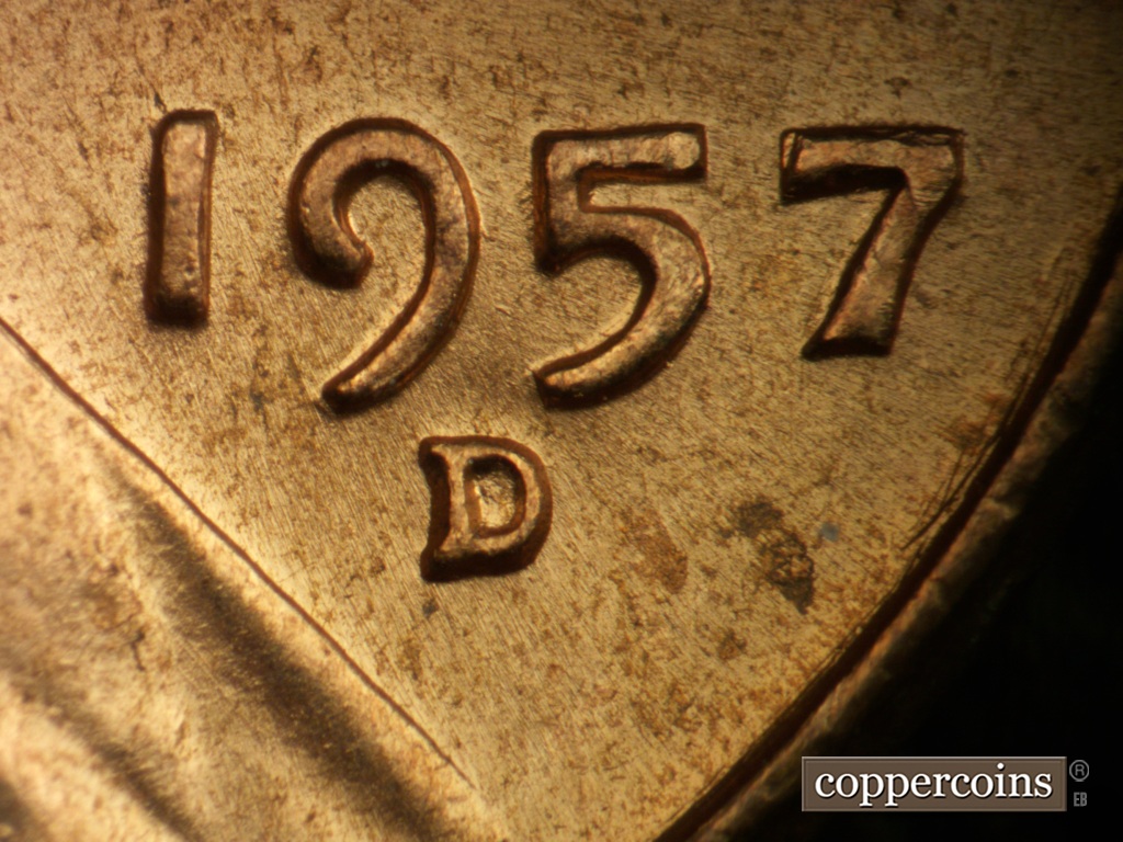 Die-stage A marker on 1957D•1DO•040 showing Date for reference.