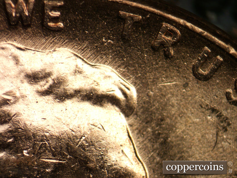 Die-stage C marker on 1957D•1MM•008 (1957 Repunched Mint Mark).