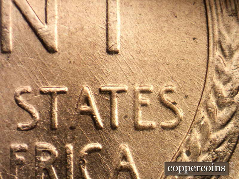 Die-stage C marker on 1957D•1MM•008 (1957 Repunched Mint Mark).