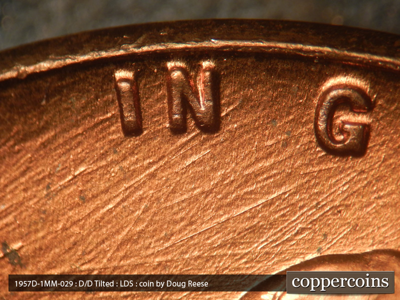 Die-stage C marker on 1957D•1MM•029 (1957 Repunched Mint Mark).