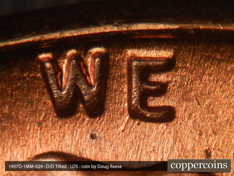 Die-stage C marker on 1957D•1MM•029 (1957 Repunched Mint Mark).
