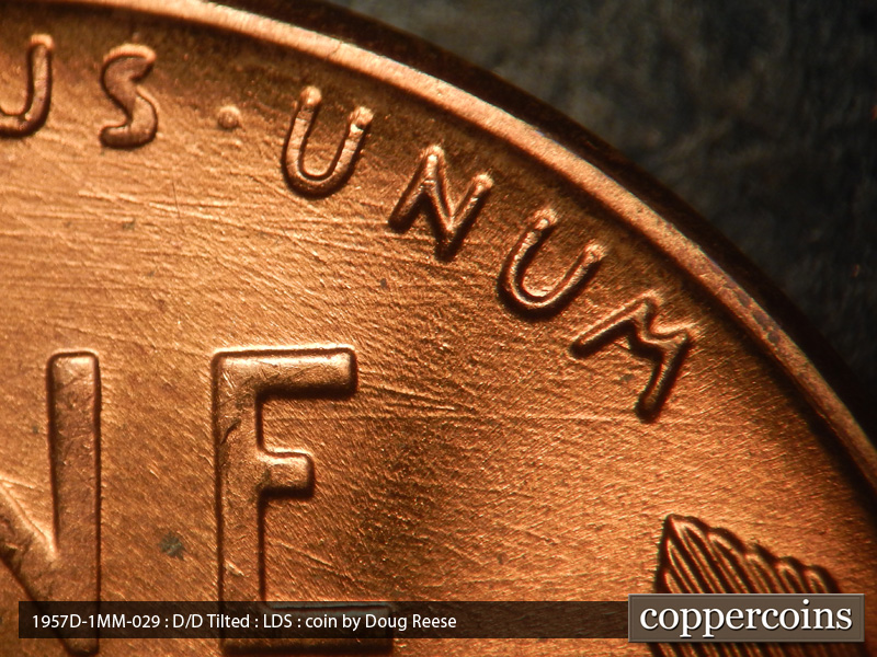 Die-stage C marker on 1957D•1MM•029 (1957 Repunched Mint Mark).
