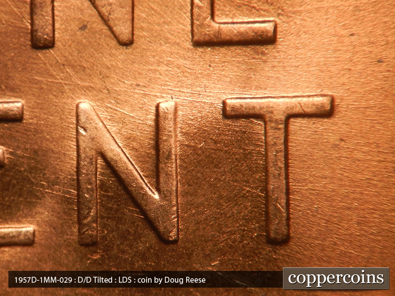 Die-stage C marker on 1957D•1MM•029 (1957 Repunched Mint Mark).