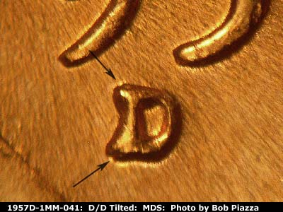 1957 Lincoln cent obverse, CopperCoins die 1957D•1MM•041.