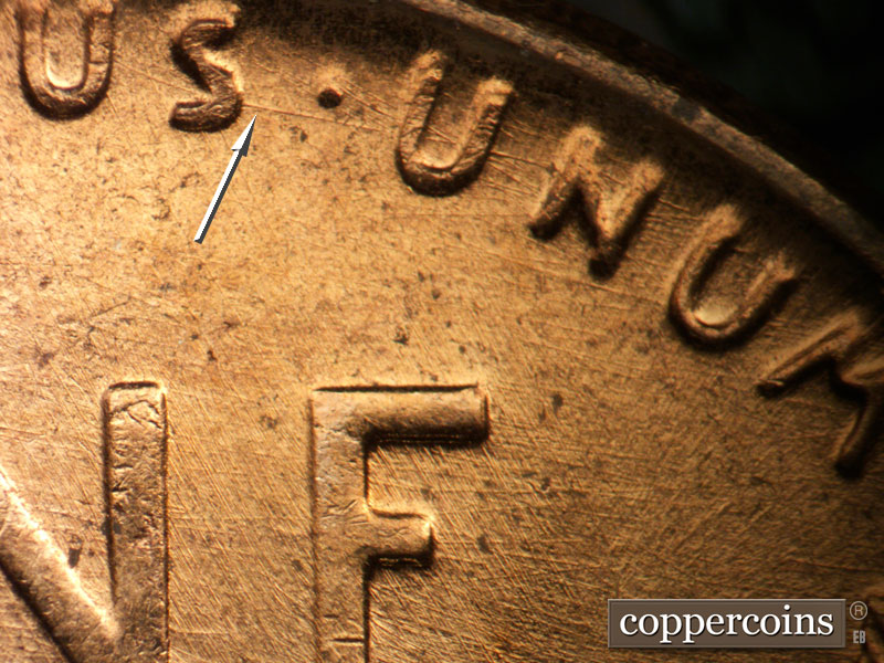 Die-stage C marker on 1957D•1MM•041 (1957 Repunched Mint Mark).