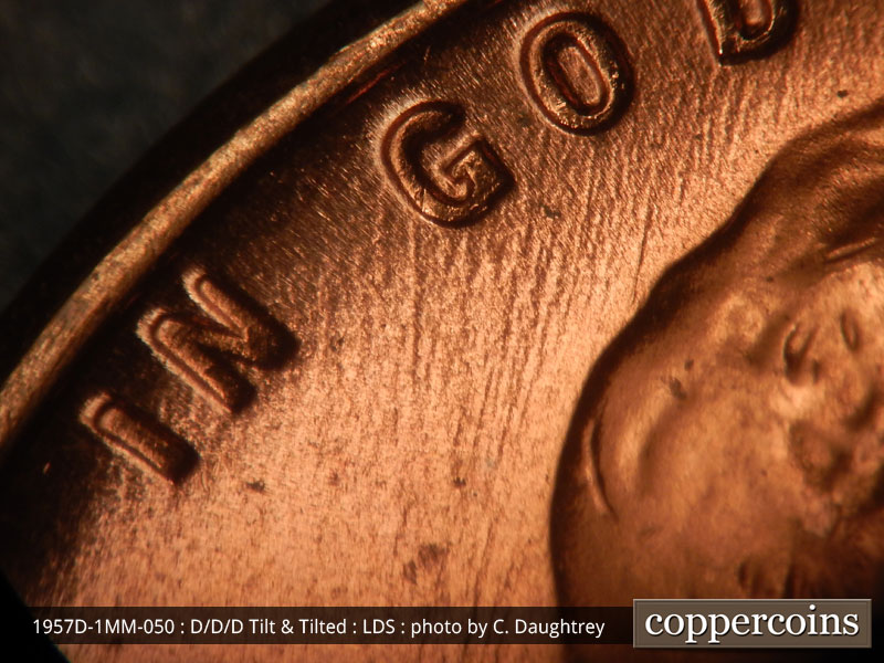 Die-stage C marker on 1957D•1MM•050 (1957 Repunched Mint Mark).