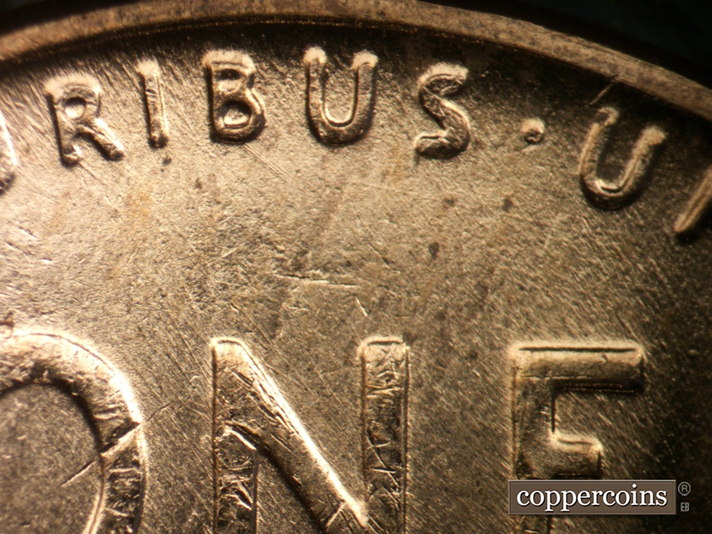 Die-stage C marker on 1957D•1MM•053 (1957 Repunched Mint Mark).
