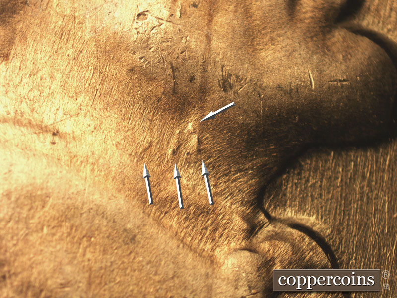 Die-stage C marker on 1957D•1MM•065 (1957 Repunched Mint Mark).