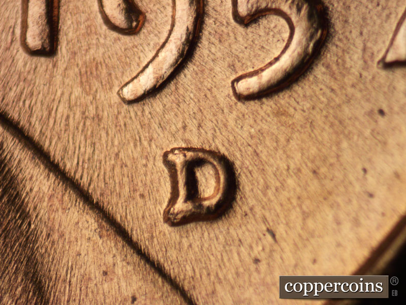 Die-stage C marker on 1957D•1MM•081 (1957 Repunched Mint Mark).