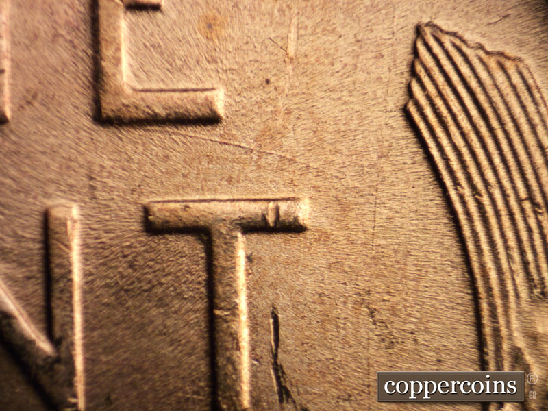 Die-stage C marker on 1957D•1MM•081 (1957 Repunched Mint Mark).
