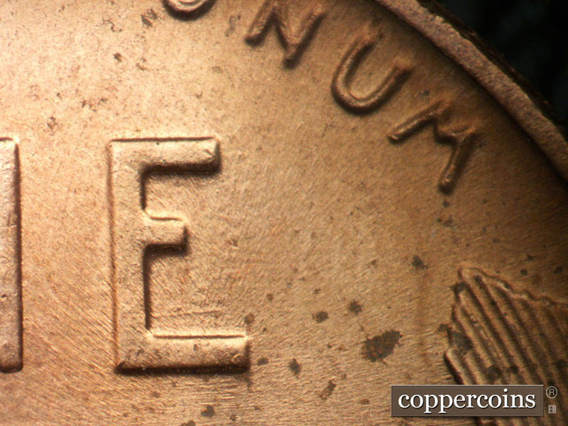 Die-stage A marker on 1957D•1MM•087 (1957 Repunched Mint Mark).