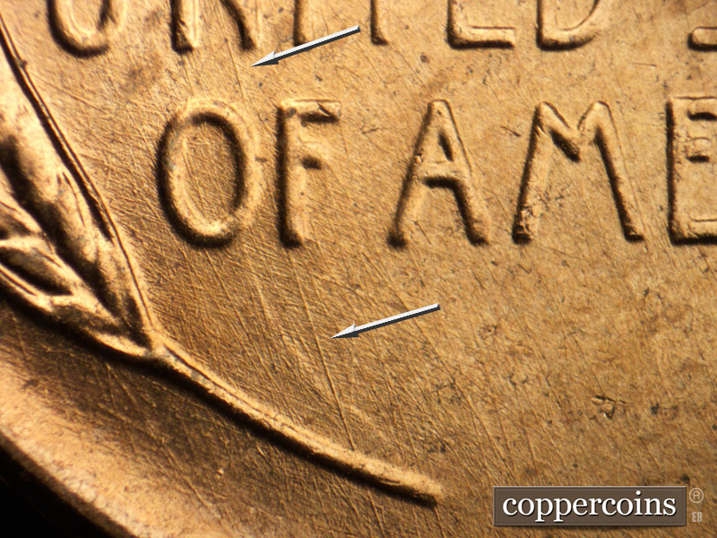 Die-stage B marker on 1957D•1MM•089 (1957 Repunched Mint Mark).