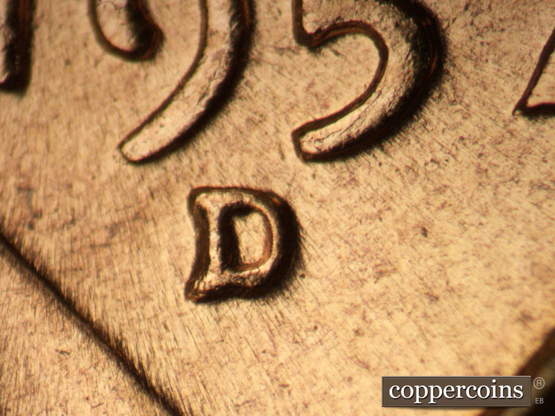 Die-stage C marker on 1957D•1MM•091 (1957 Repunched Mint Mark).