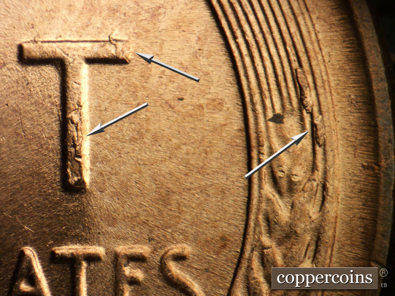 Die-stage C marker on 1957D•1MM•091 (1957 Repunched Mint Mark).